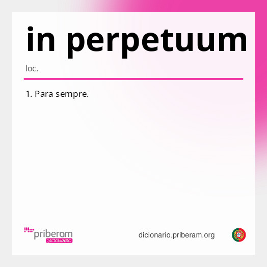 Significado de in perpetuum